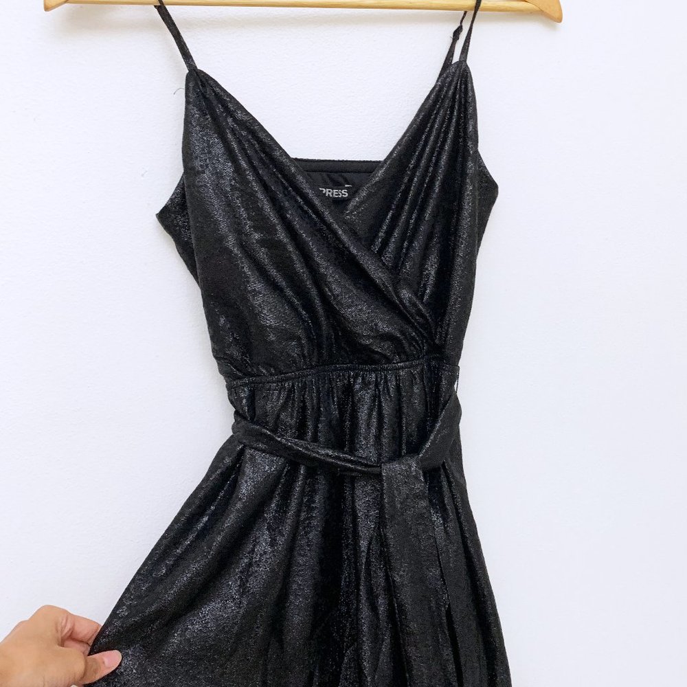 Express - Black High Low Sparkle Dress - Picture 5 of 6